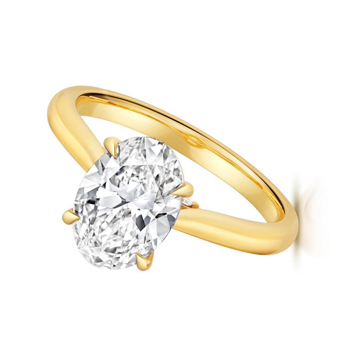Oval Lab-Grown Diamond Engagement Ring 18ct Yellow Gold Hallmarked Sizes J - Q
