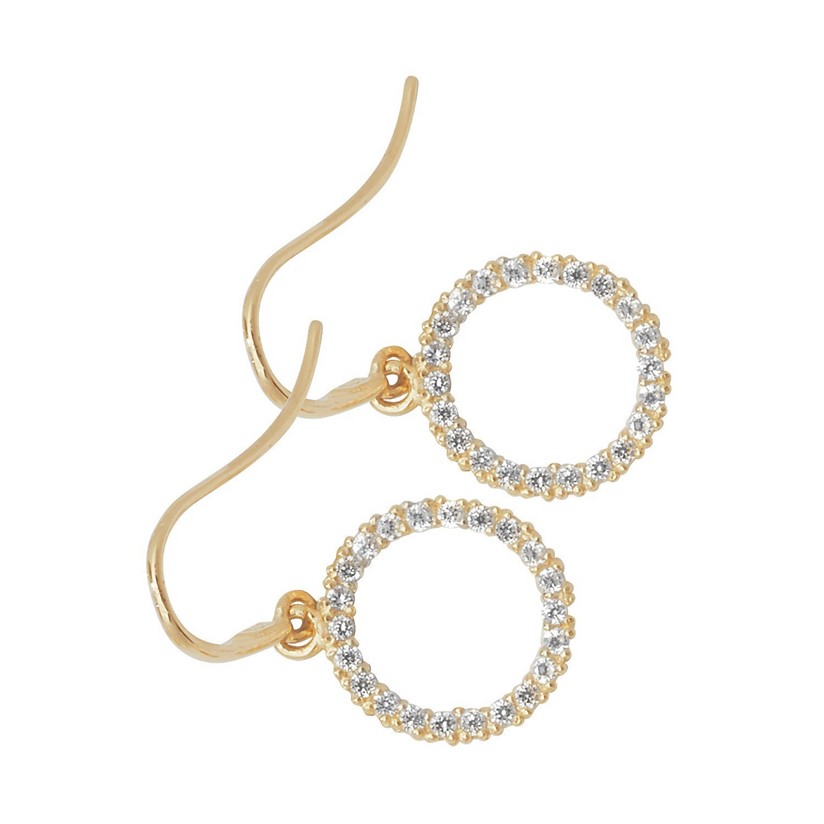 Channel Set Hook Drop Earrings 9ct Yellow Gold 375 Hallmarked Brand New Boxed