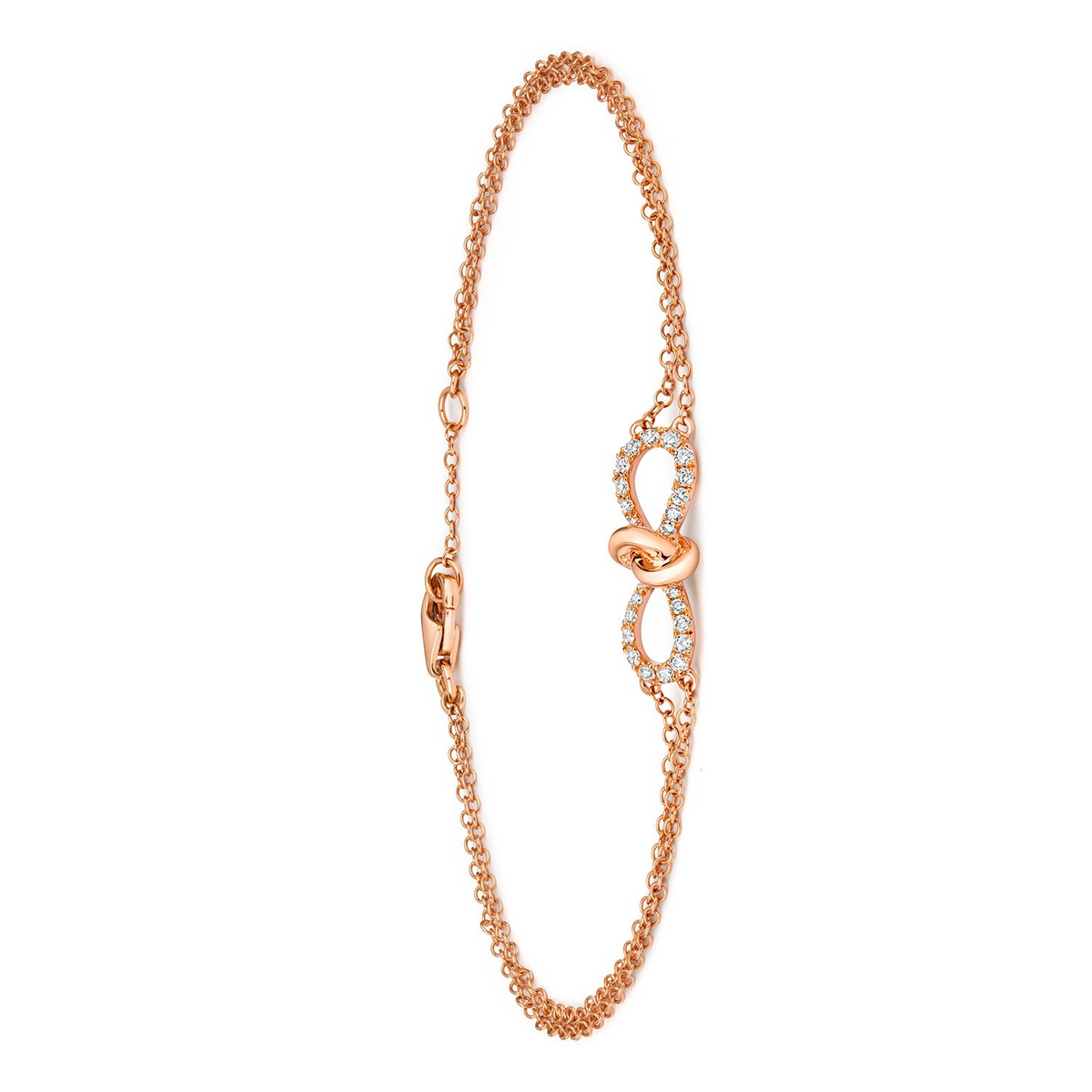 Infinity Natural Diamond 18ct Rose Gold Bracelet 375 Hallmarked British Made