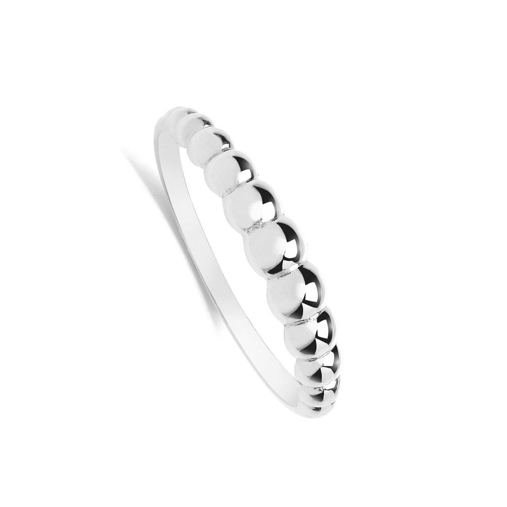 Bobble Ring 9ct White Gold 375 Hallmarked Sizes J - T British Made