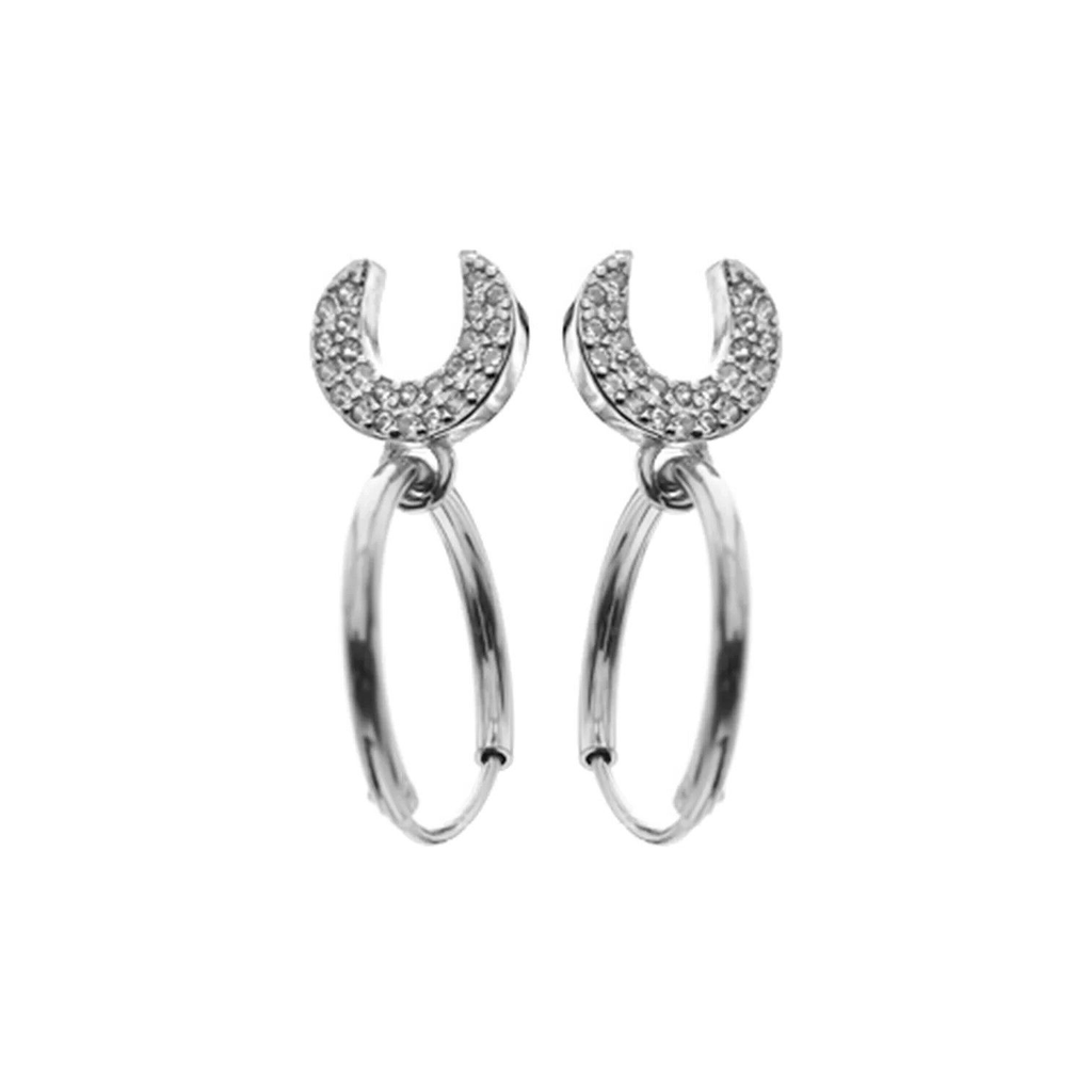 15mm Moon Hoop Earrings Sterling Silver 925 Hallmarked Brand New Boxed