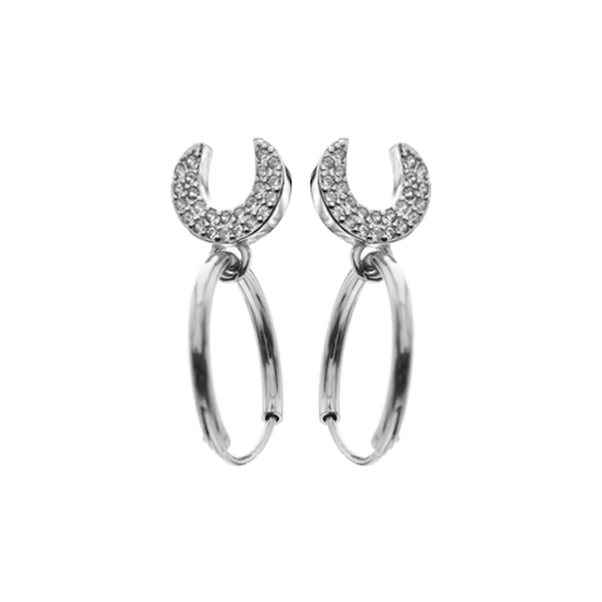 15mm Moon Hoop Earrings Sterling Silver 925 Hallmarked Brand New Boxed