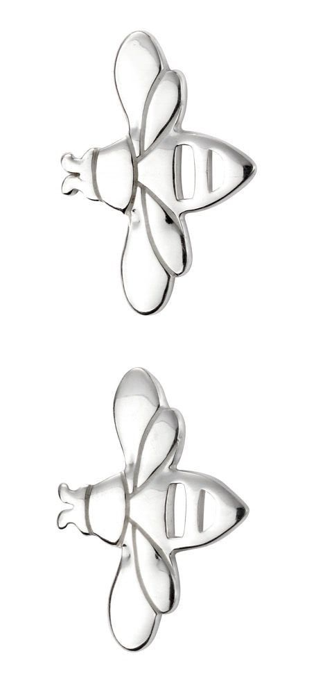 Bee Stud Earrings Sterling Silver 925 Hallmarked British Made Brand New Boxed