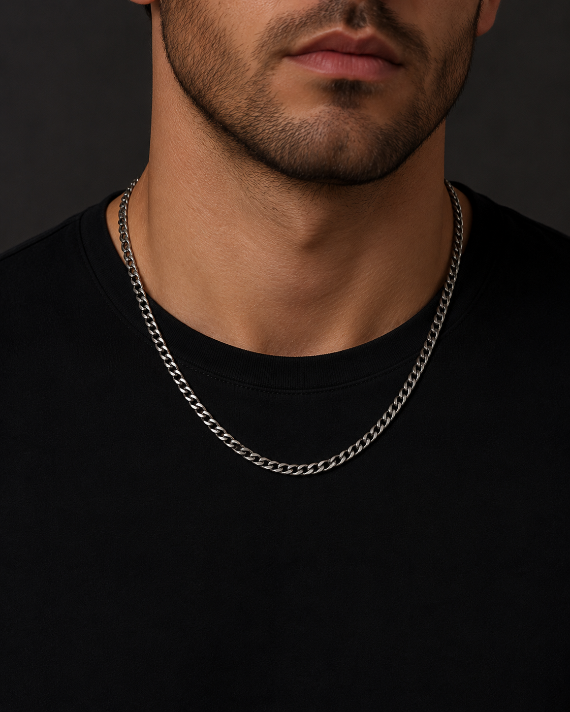 Gents Oxidised Curb Chain Solid Sterling Silver 925 Hallmarked British Made