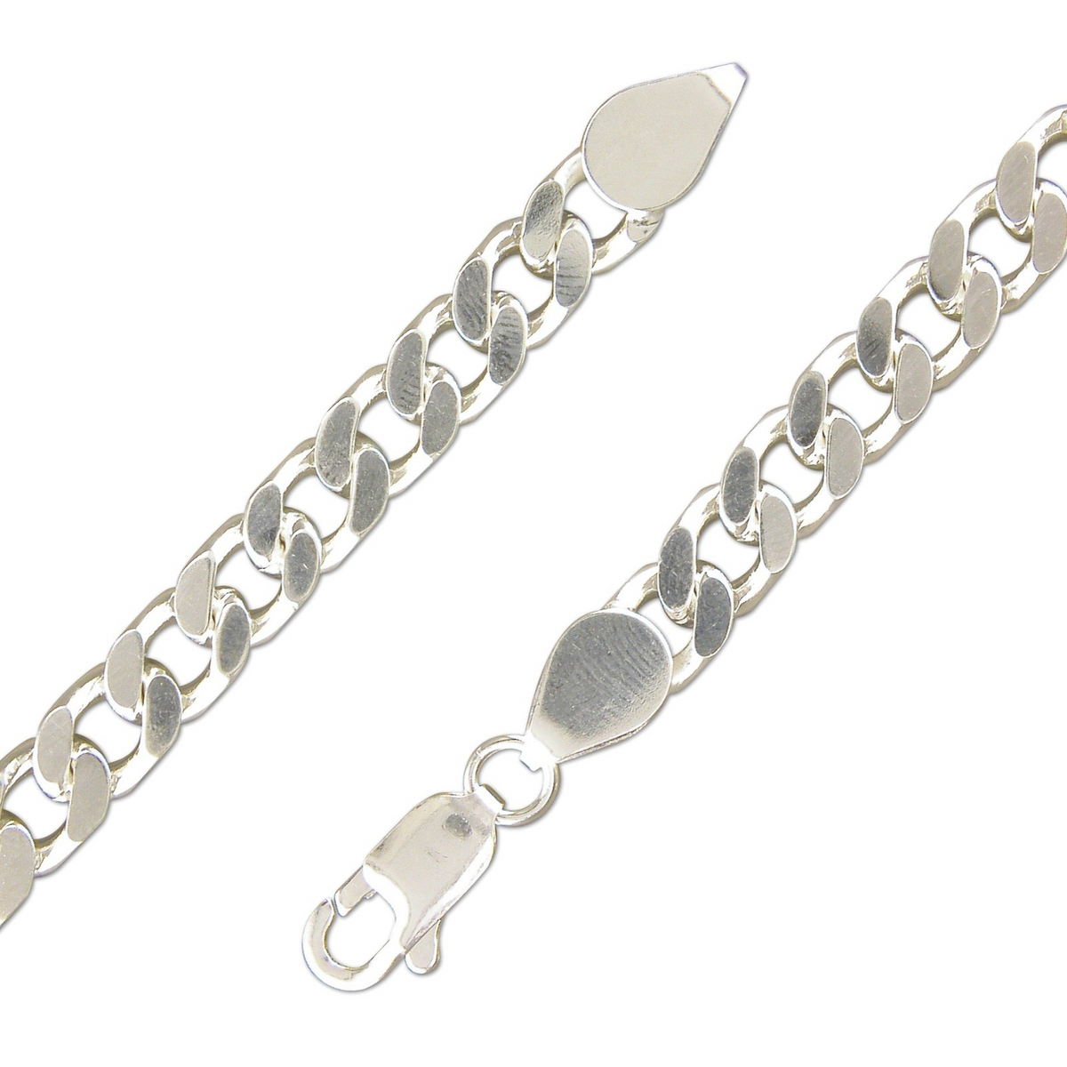 Gents Solid Sterling Silver Curb Chain Bracelet British Made 925 Hallmarked