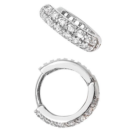 Mens Huggie Hoop Earring Solid 9ct White Gold Gents 375 Hallmarked Brand New