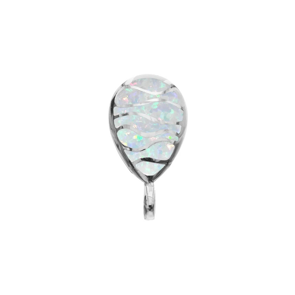 Wave Opal Teardrop Pendant Sterling Silver 925 Hallmarked All Chain Lengths