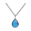 Teardrop Blue Topaz Necklace Solid Sterling Silver 925 Hallmarked British Made
