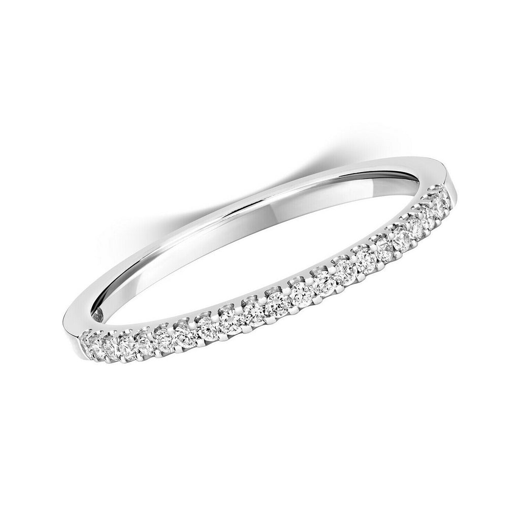 Natural Diamond Eternity Band Ring 9ct White Gold 375 Hallmarked British Made