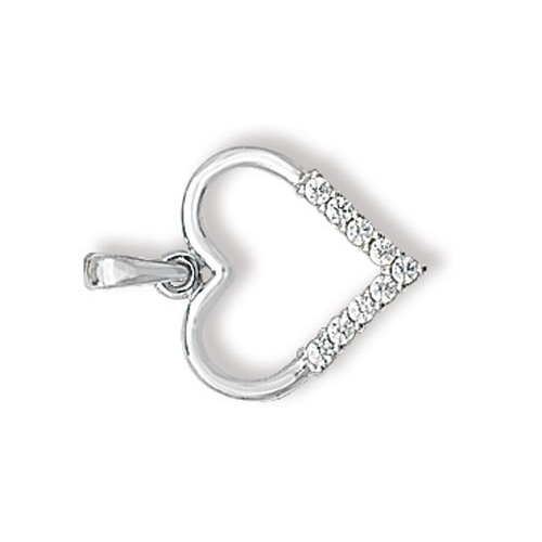 Open Heart 9ct White Gold Pendant 375 Hallmarked British Made All Chain Lengths
