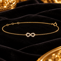 Ladies Pave Infinity Bracelet 9ct Yellow Gold 375 Hallmarked British Made
