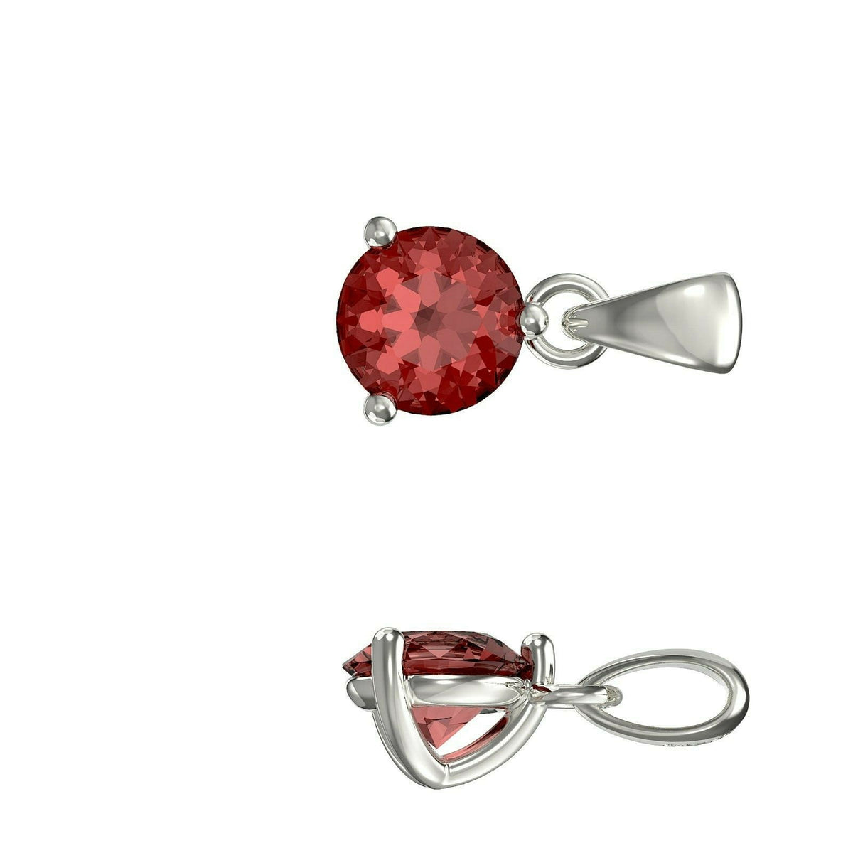 Sterling Silver Garnet Pendant Hallmarked British Made All Chain Lengths
