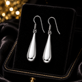 Sterling Silver Plain Drop Earrings 925 Hallmarked British Made Brand New