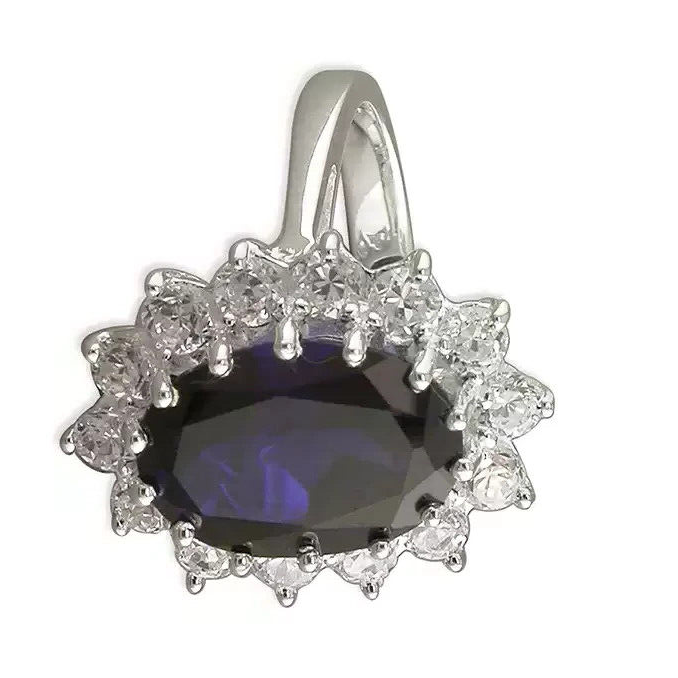 Oval Halo Sapphire Ring Sterling Silver 925 Hallmarked British Made Size P - R