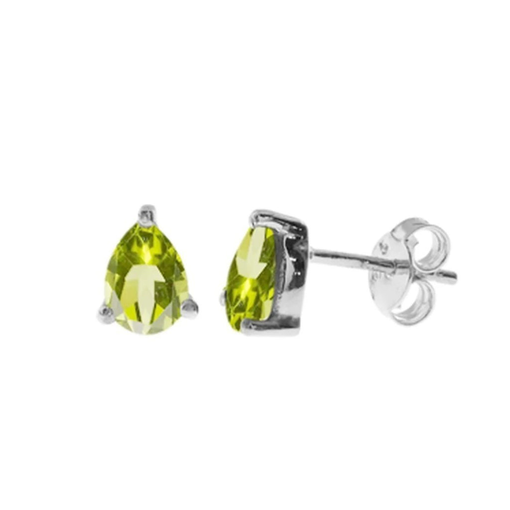 Natural Peridot Teardrop Earrings Sterling Silver 925 Hallmark Brand New Boxed