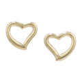 Open Heart Stud Earrings 9ct Yellow Gold Hallmarked Brand New Boxed
