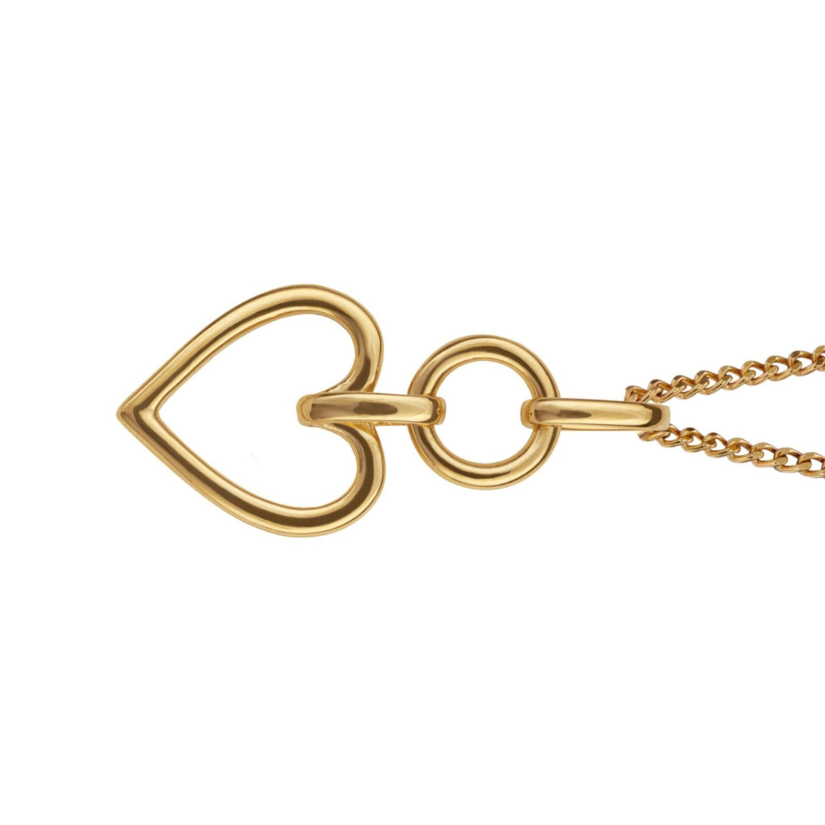 Open Heart Drop Pendant 9ct Yellow Gold Plated Hallmarked All Chain Lengths
