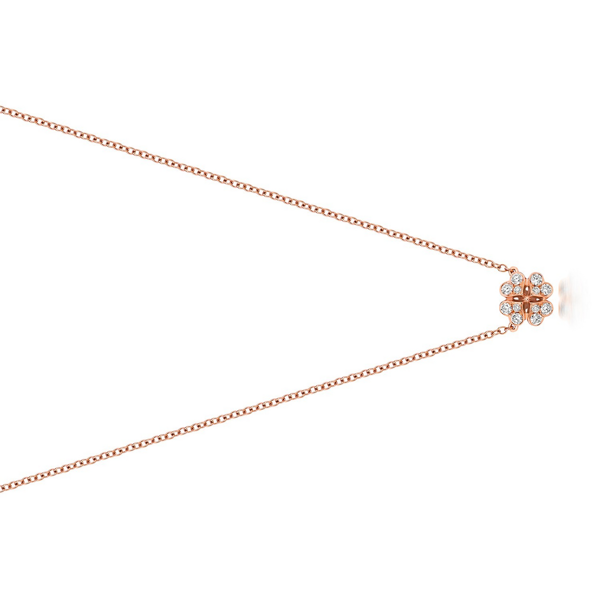 12 Natural Diamond Clover Necklace 18ct Rose Gold Hallmarked British Made