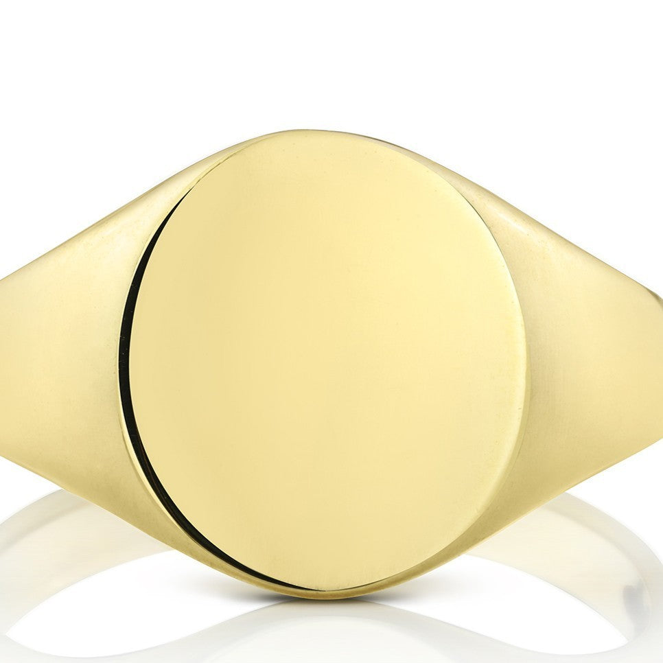 Mens 9ct Yellow Gold Signet Ring 375 Hallmarked British Made Size K - Z
