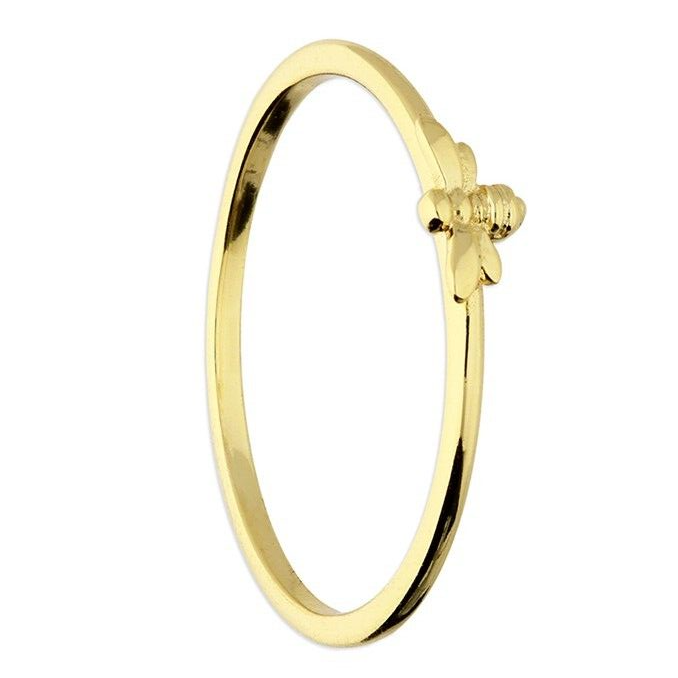 Bee Ring 14ct Yellow Gold Plated Hallmarked British Made Size L - S