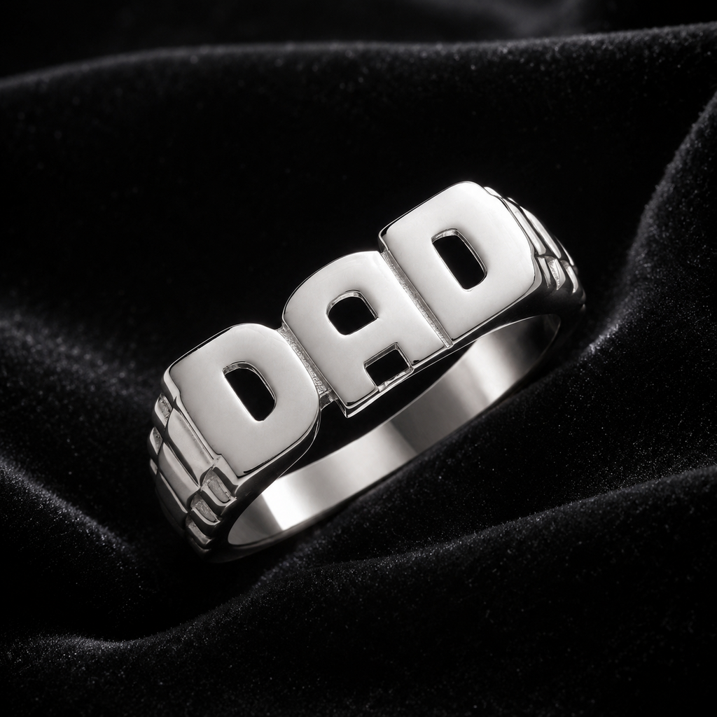Dad Ring Sterling Silver 925 Hallmarked Sizes British Made Brand New P - Z