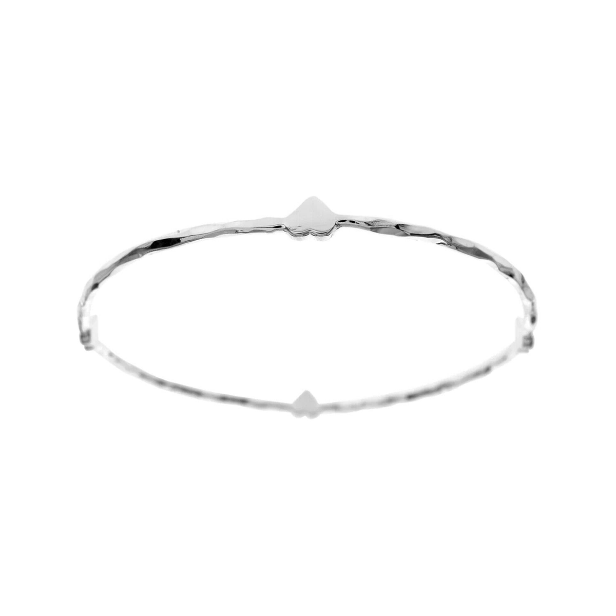 Sterling Silver Hammered Heart Bangle British Made 925 Hallmark Brand New Boxed