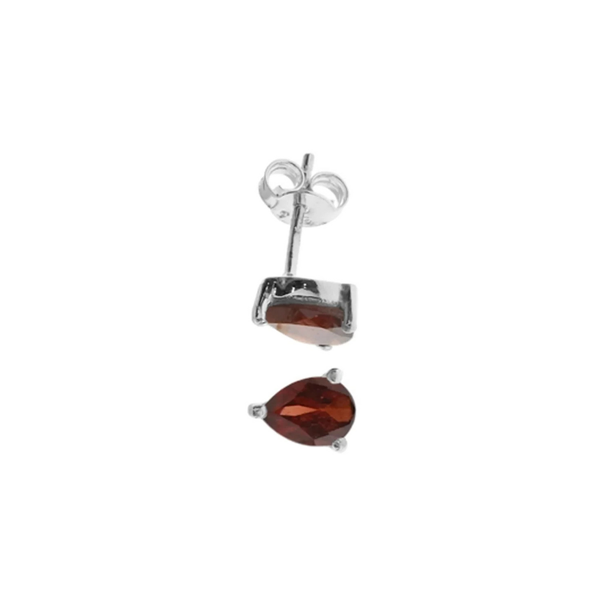 Natural Garnet Teardrop Earrings Sterling Silver 925 Hallmark Brand New Boxed