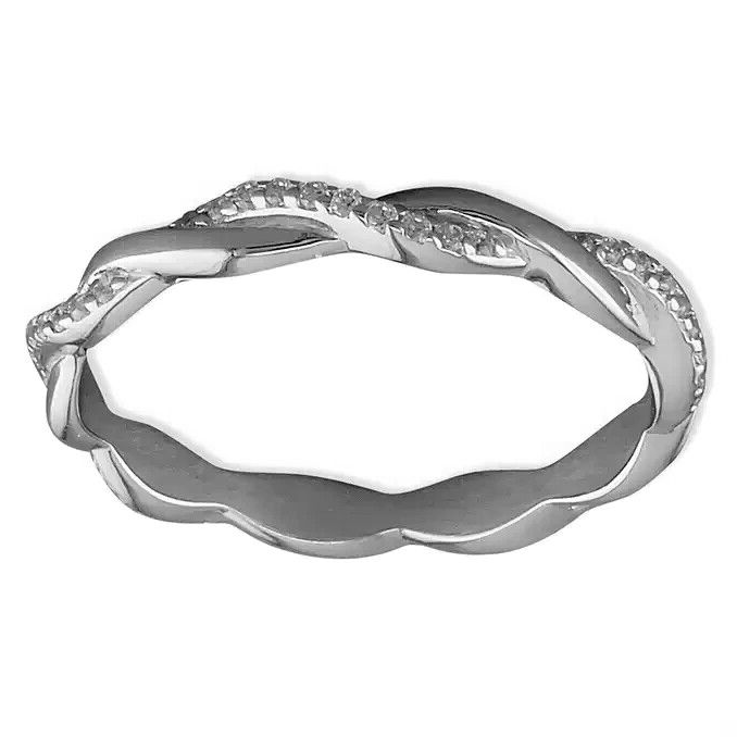 Entwined Eternity Ring Sterling Silver 925 Hallmarked British Made Size L - R