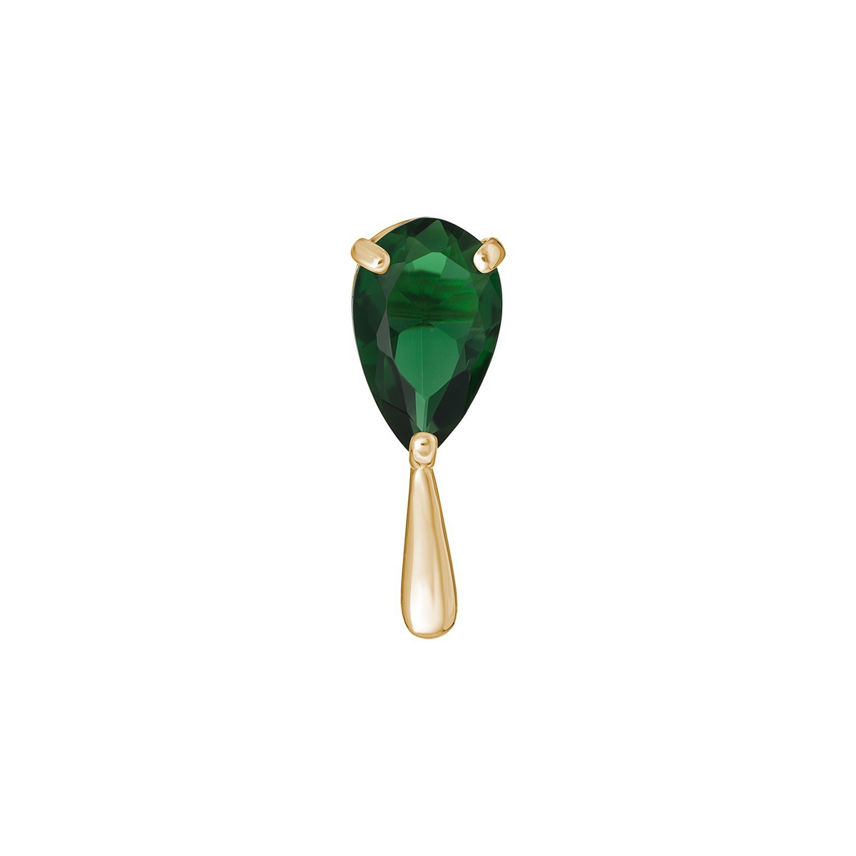 Teardrop Natural Emerald 9ct Yellow Gold Pendant Hallmarked All Chain Lengths