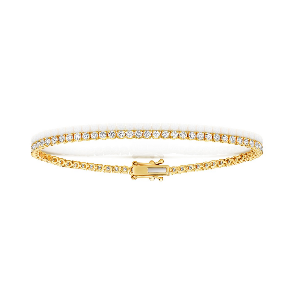 Lab Grown Diamond 18ct Yellow Gold Tennis Bracelet Hallmarked British Made