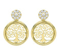 Tree Of Life Drop Earrings Hallmarked 9ct Yellow Gold British Made Brand New 