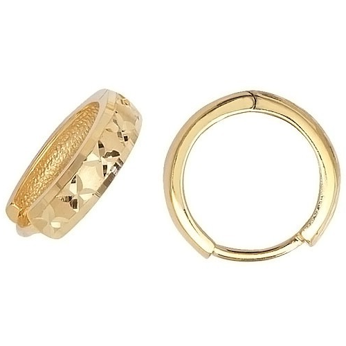 9ct Yellow Gold DC Hoop Earrings British Made 375 Hallmarked Brand New Boxed