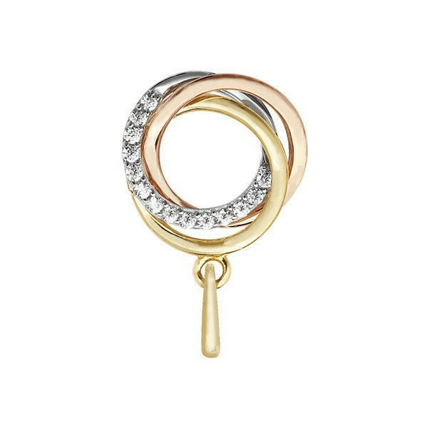 Three Tone Gold Russian Ring Pendant Hallmarked British Made All Chain Lengths
