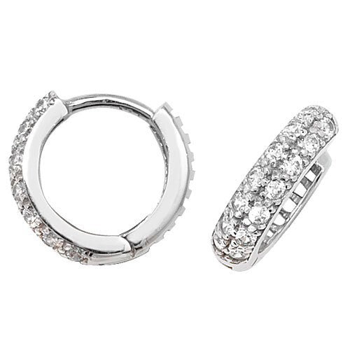 Mens Huggie Hoop Earring Solid 9ct White Gold Gents 375 Hallmarked Brand New