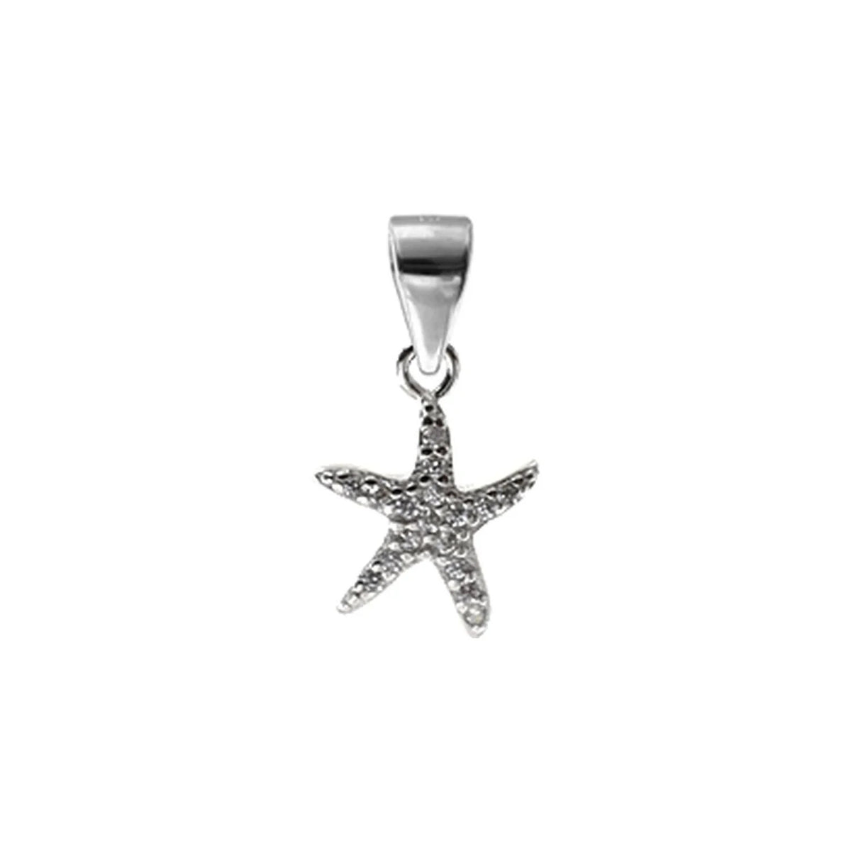 Zircon Starfish Pendant Sterling Silver 925 Hallmark All Chain Lengths Brand New