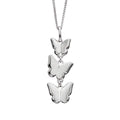 Triple Butterfly Pendant Sterling Silver 925 Hallmarked All Chain Lengths