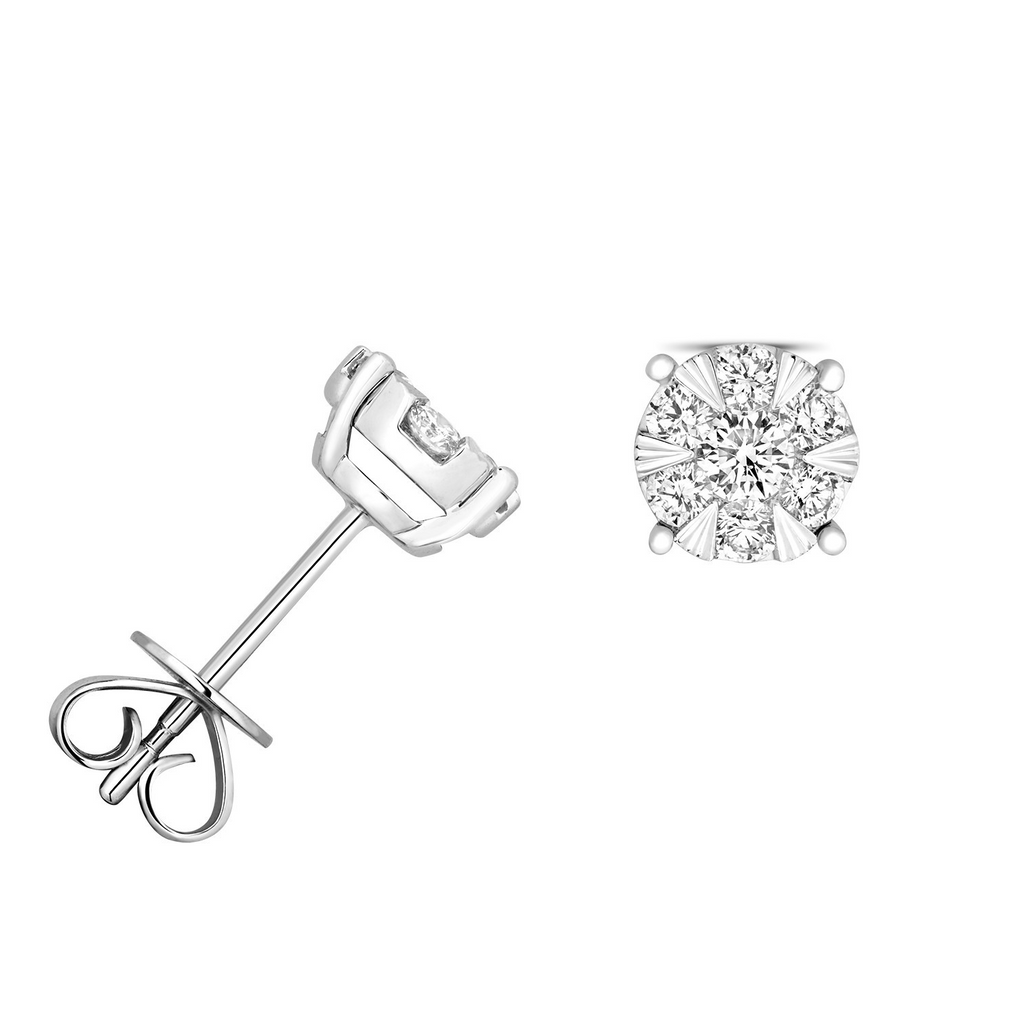 7 Natural Diamond Statement Earrings 18ct White Gold Hallmarked British Made