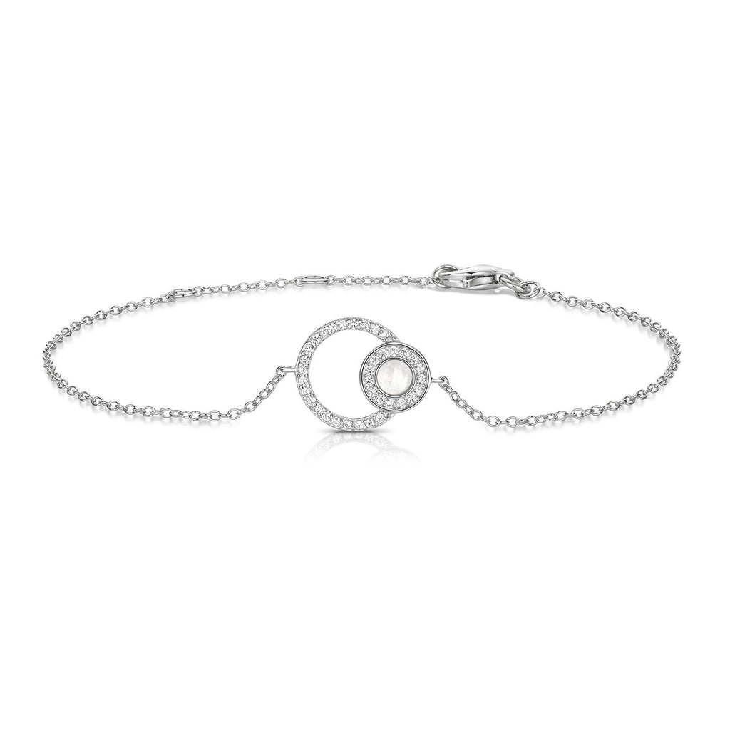 Double Loop Pearl Bracelet Sterling Silver 925 Hallmark Brand New Boxed