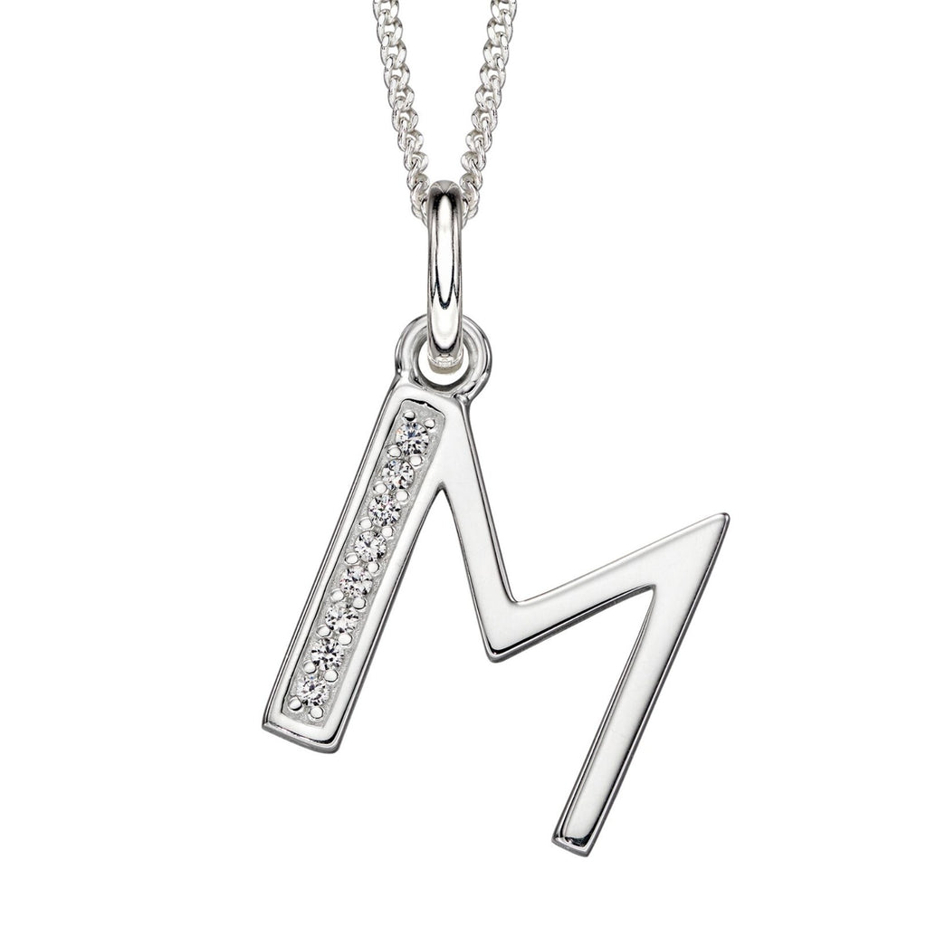 A - Z Necklace Channel Set Sterling Silver British Made 925 Hallmarked Brand New