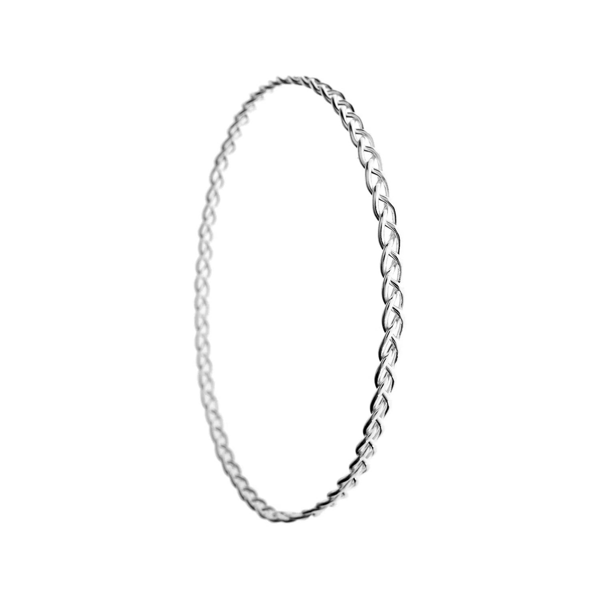 Sterling Silver Plaited Bangle British Made 925 Hallmarked Brand New Boxed