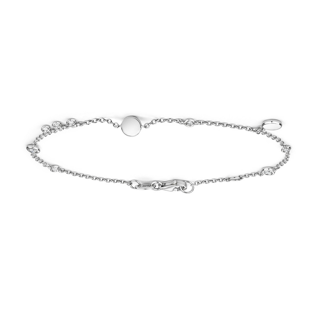 Flush 8 Natural Diamond 18ct White Gold Bracelet 375 Hallmarked British Made