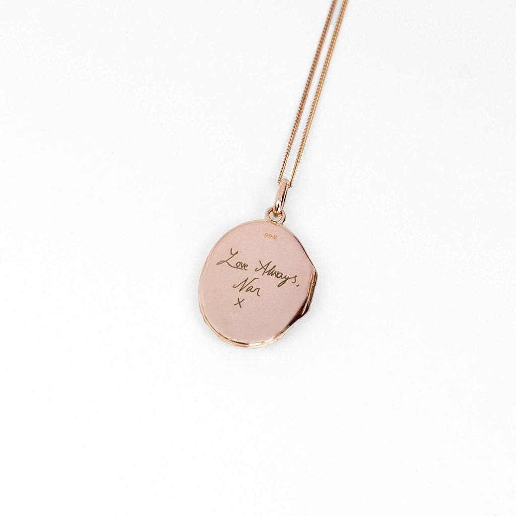 Engravable Rose Bush Locket 9ct Rose Gold Plated Hallmarked All Chain Lengths