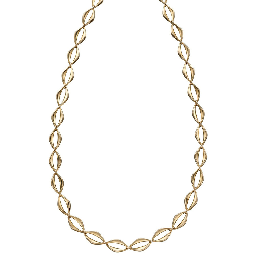 Open Eye Link Necklace 9ct Yellow Gold 375 Hallmarked British Made 43cm