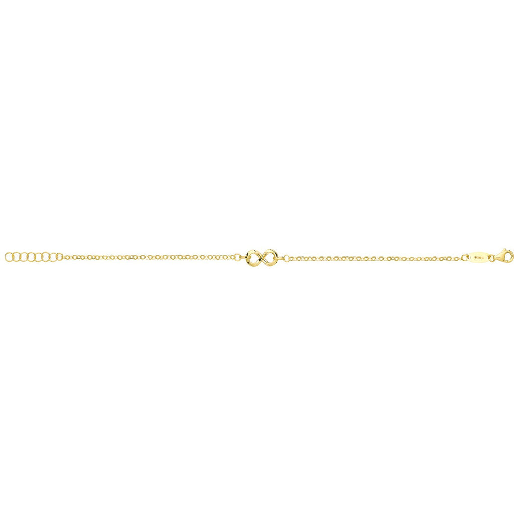 Infinity Necklace and Bracelet Set 9ct Yellow Gold 375 Hallmarked British Made