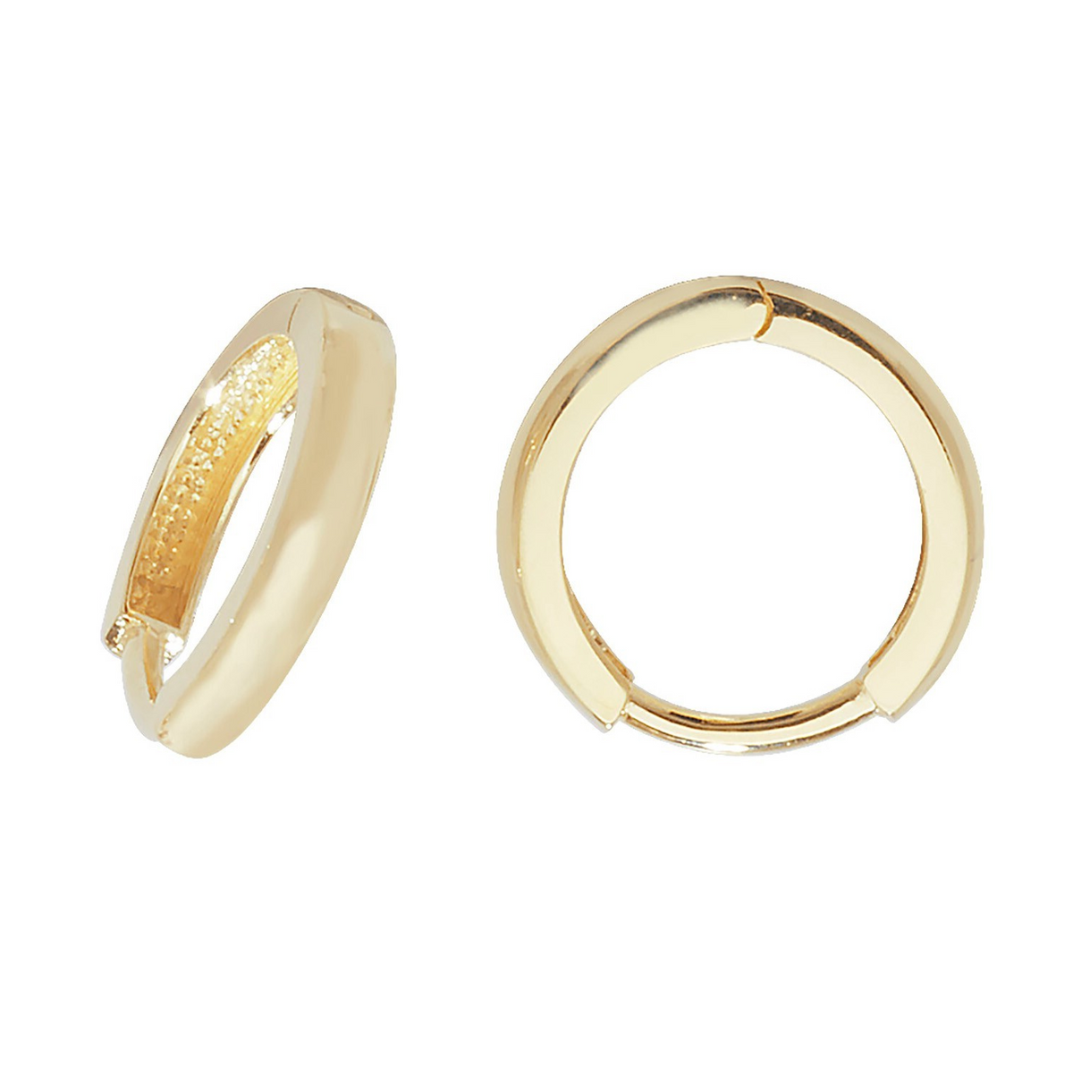 9ct Yellow Gold 10mm Hoop Earrings British Made 375 Hallmarked Brand New Boxed