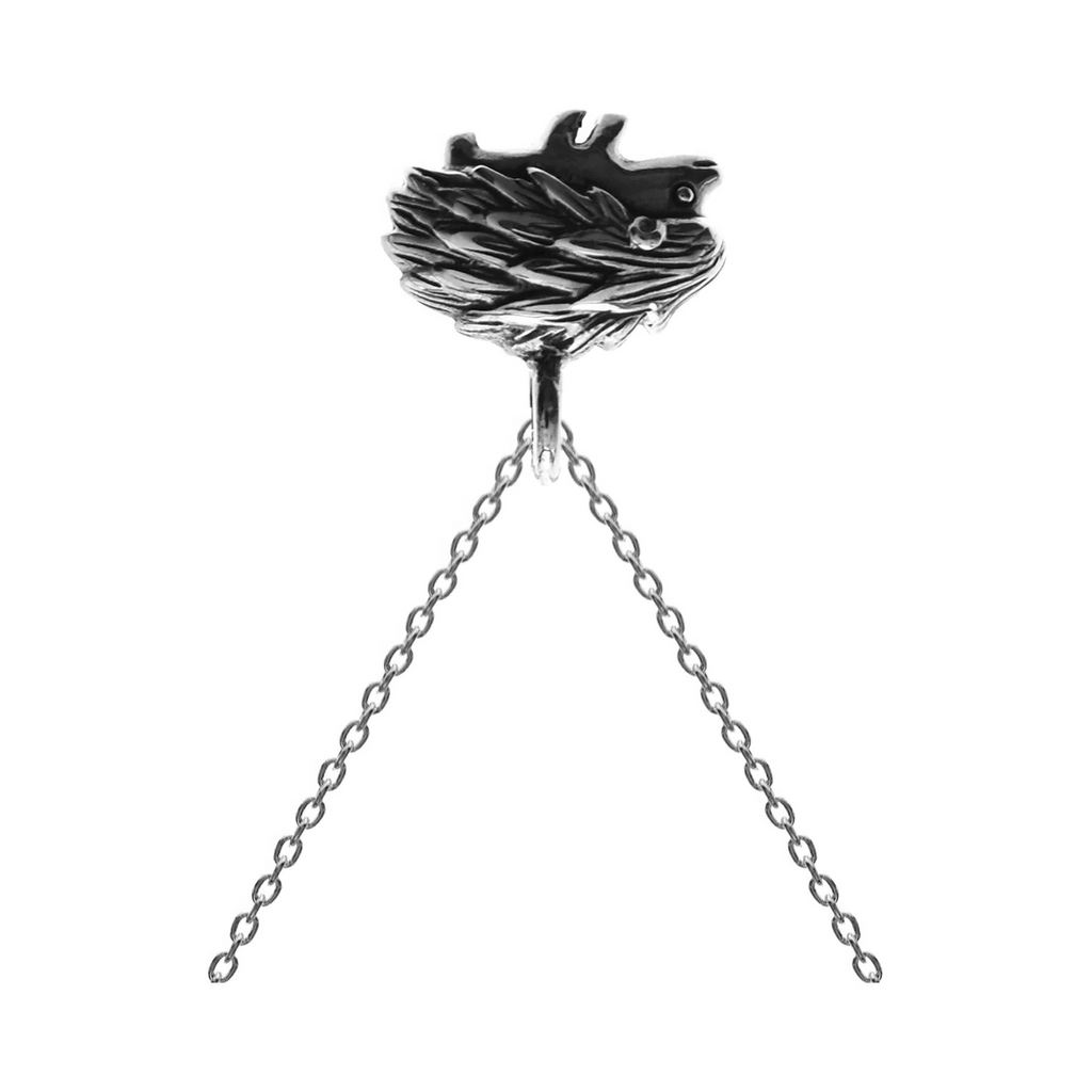 Detailed Hedgehog Necklace Solid Sterling Silver 925 Hallmarked British Made
