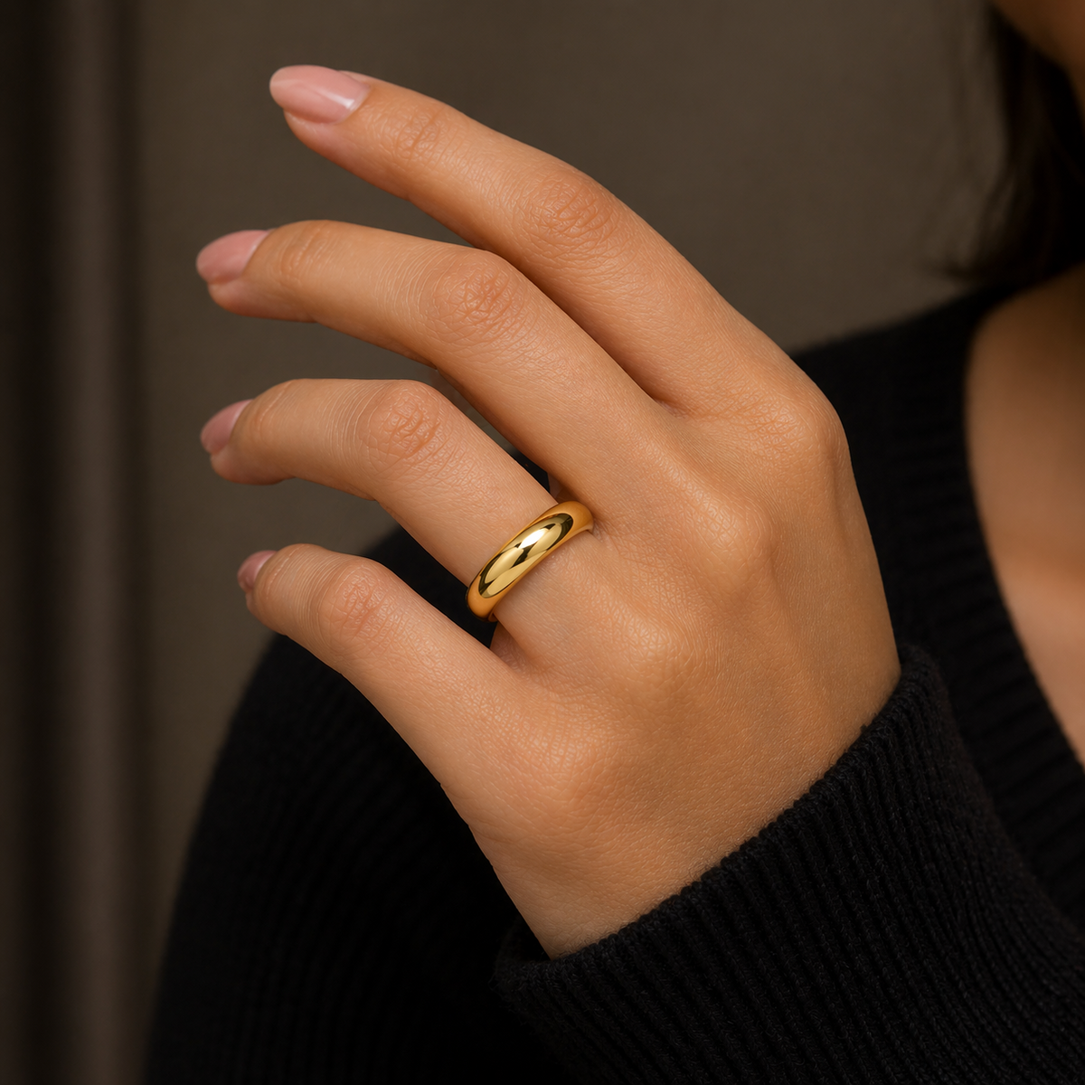 Plain Dome Ring 9ct Yellow Gold 375 Hallmarked Sizes L - S British Made