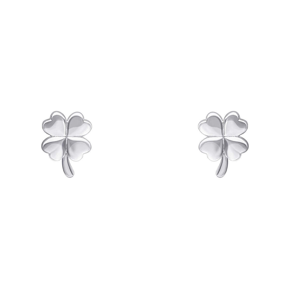 Four Leaf Clover Stud  Earrings Sterling Silver 925 Hallmarked Brand New Boxed