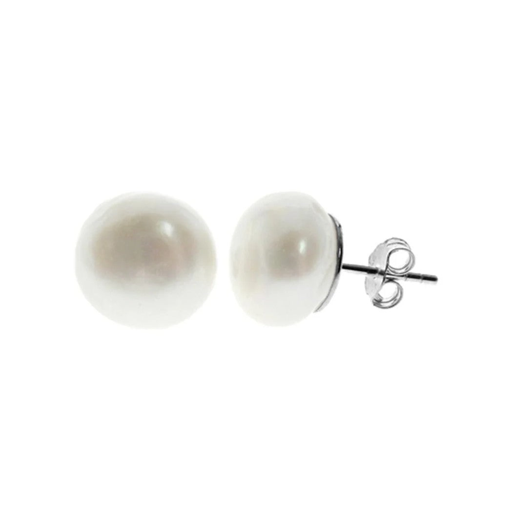 Natural Flush Pearl Stud Earrings Sterling Silver 925 Hallmarked Brand New