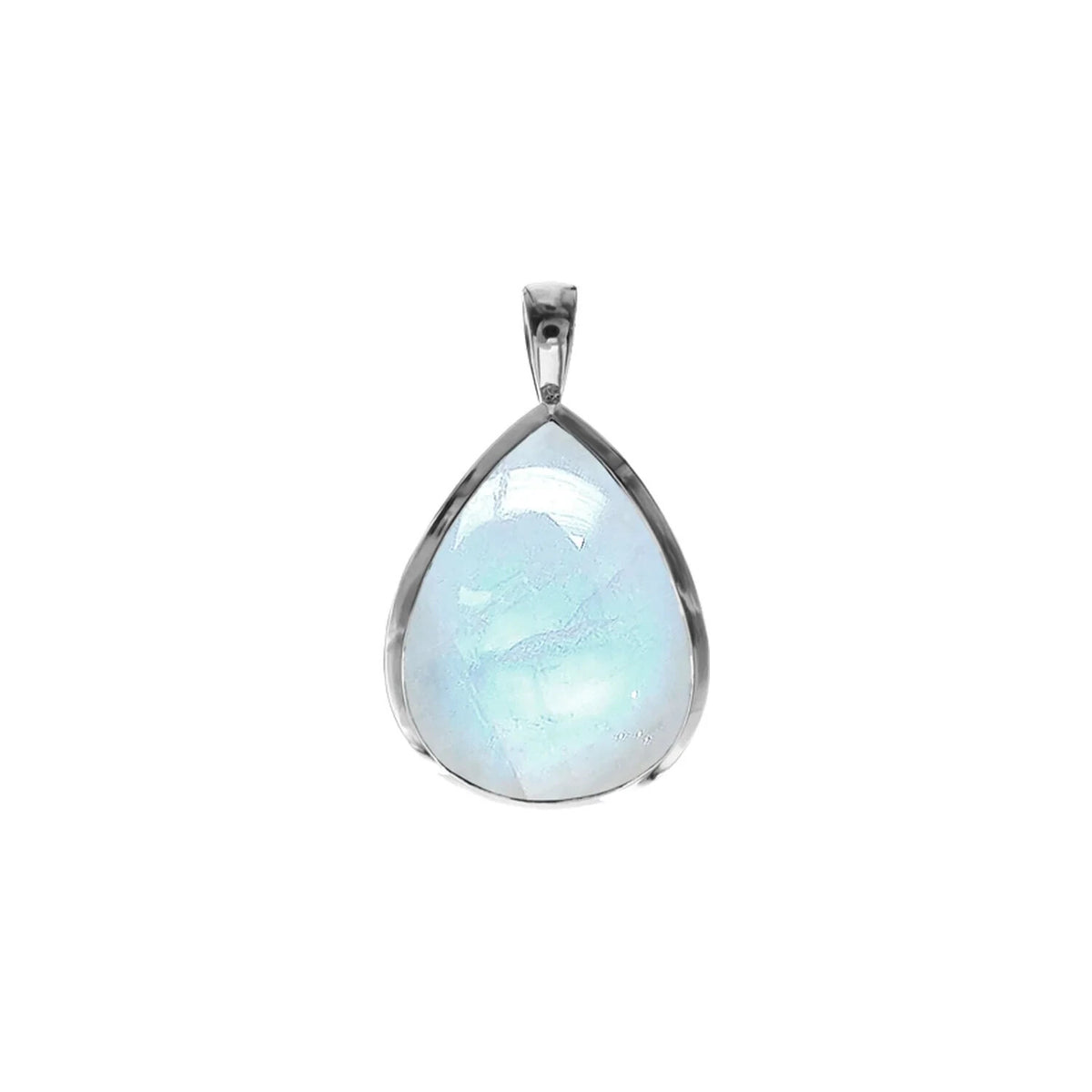 Natural Moonstone Teardrop Pendant Sterling Silver Hallmarked All Chain Lengths